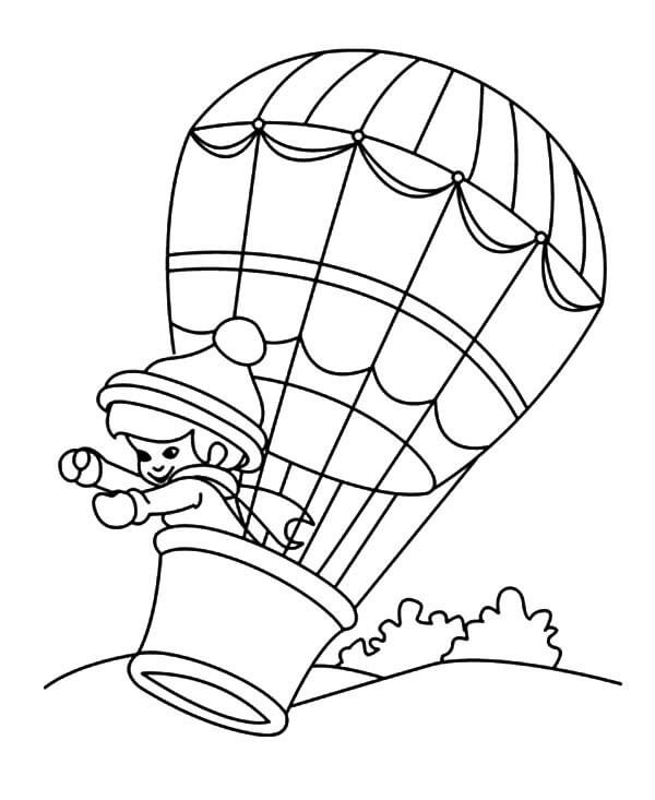 Desenhos de Criança em Balão de ar Quente para colorir
