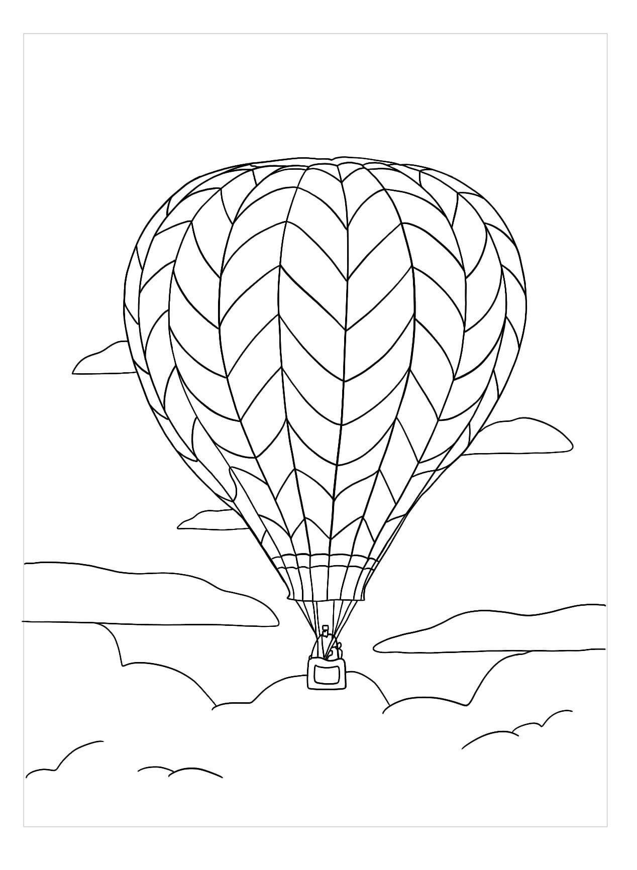 Lindo Balão de ar Quente para colorir