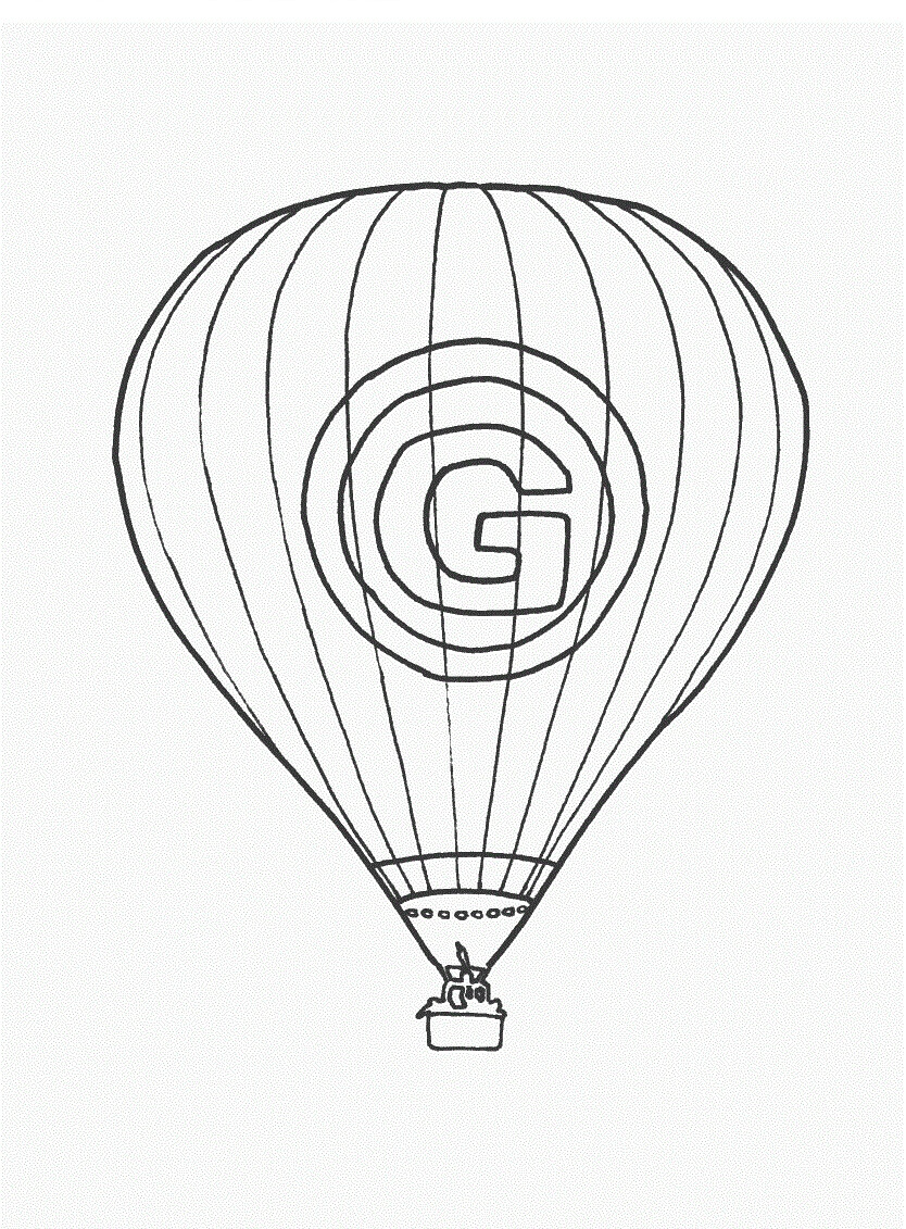 Símbolo G do Balão de ar Quente para colorir