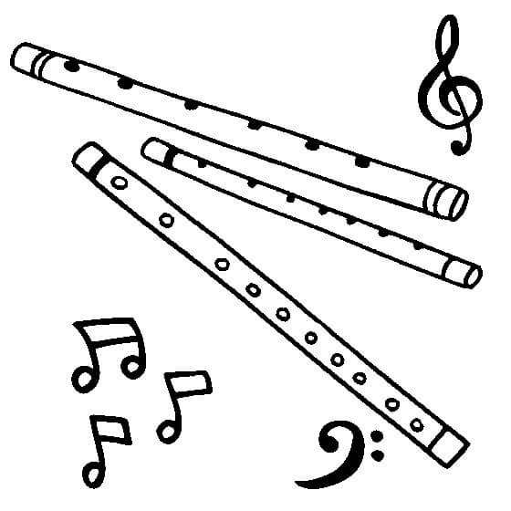 Desenhos de Flauta para Colorir