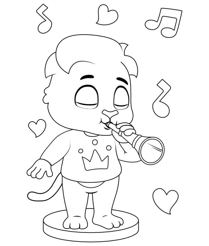 Desenhos de Personagem de Desenho Animado Tocando Flauta para colorir