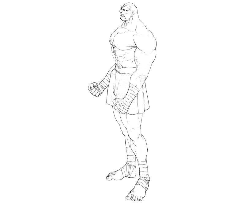 Ação Street Fighter Sagat para colorir