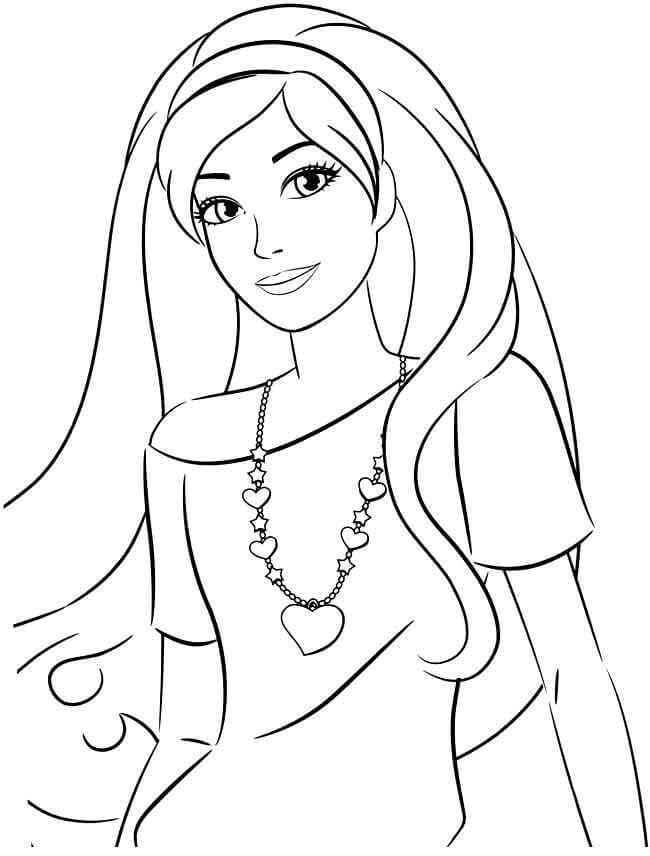 Desenhos de Barbie usando Colar para colorir