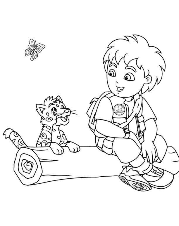 Desenhos de Diego e o Bebê Chita para colorir