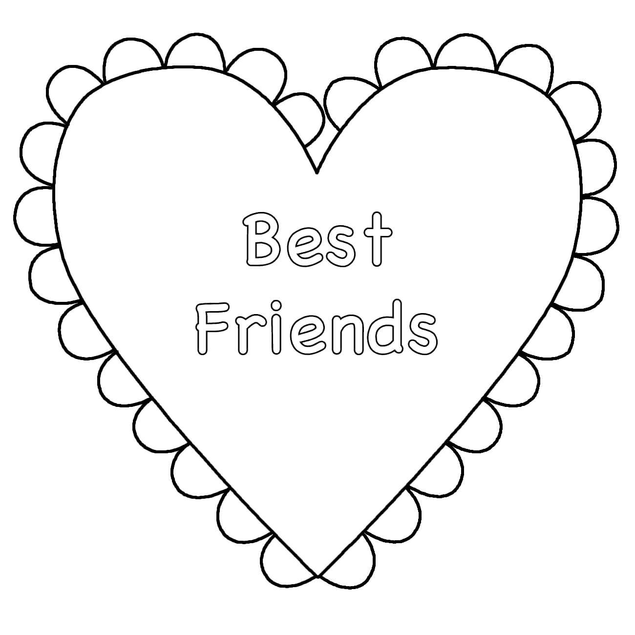 Enviar Texto para os Melhores Amigos do Coração para colorir