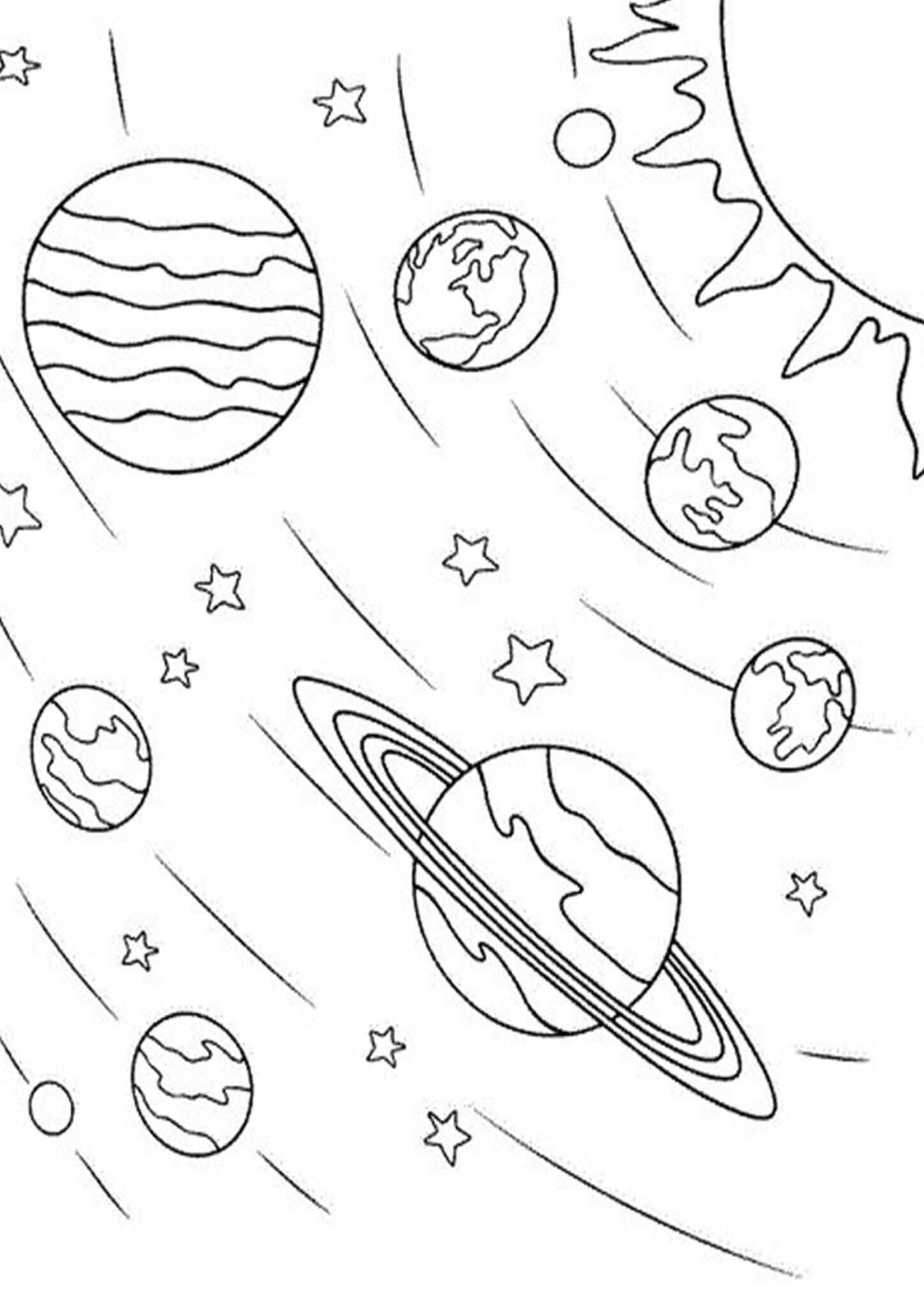 Desenhos de Espaço Básico para colorir