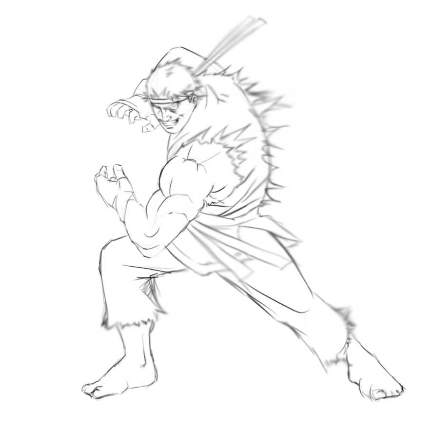 Grande personagem de Street Fighter para colorir