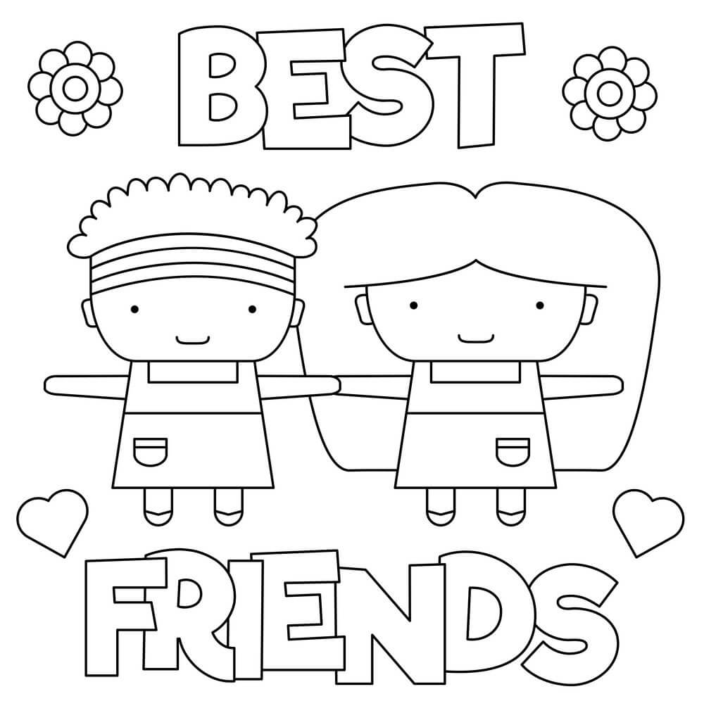 Desenhos de Melhor Amigo de Menina e Menino para colorir