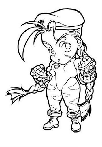 Personagem Chibi Street Fighter para colorir