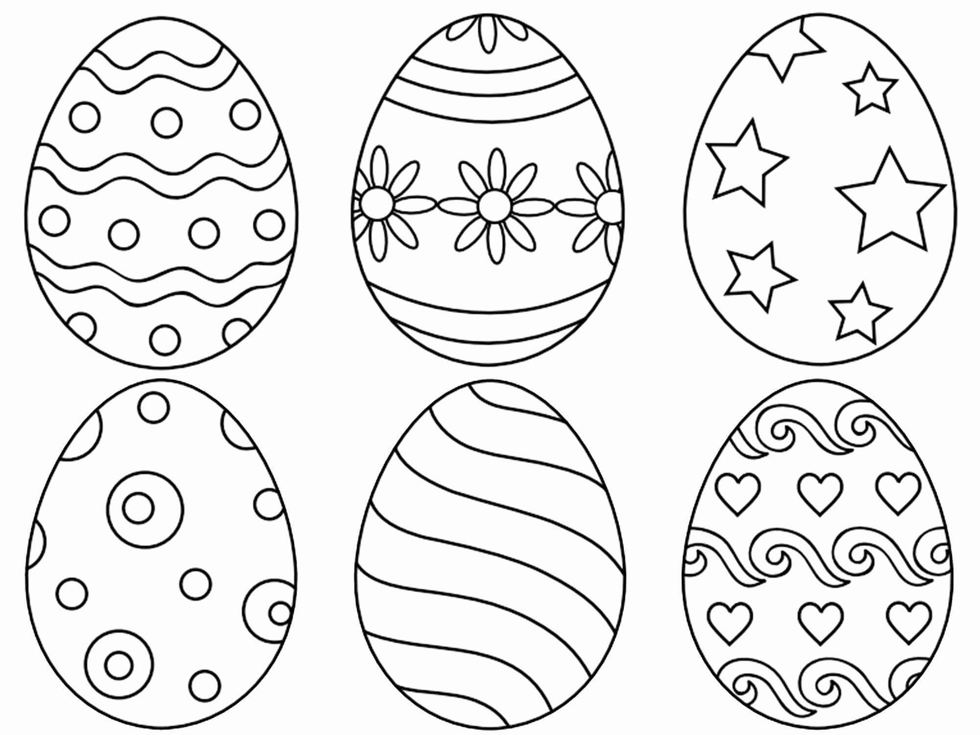 Desenhos de Seis ovos de Páscoa para colorir