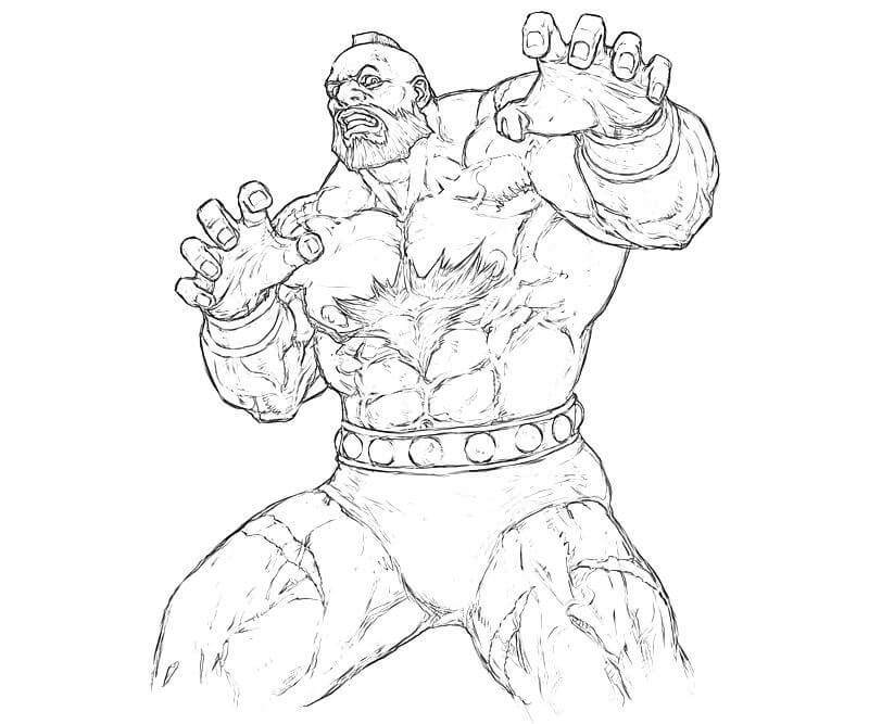 Street Fighter Zangief Ação para colorir