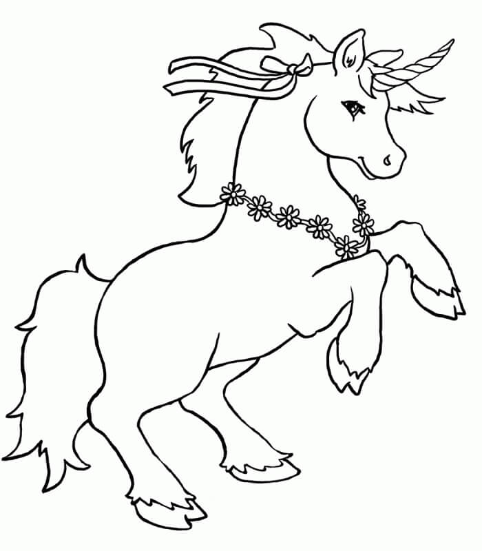 Desenhos de Unicórnio com Colar para colorir