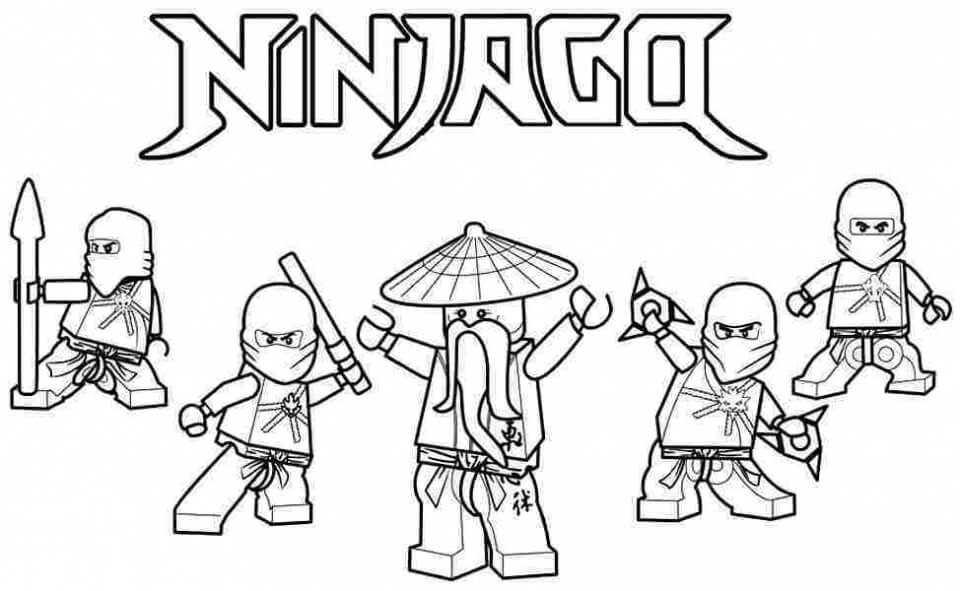 Five Characters of Ninjago para colorir
