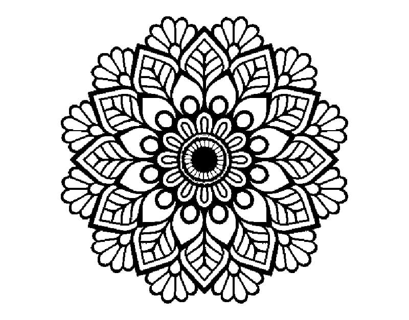 Desenhos de Mandalas de Flores para colorir