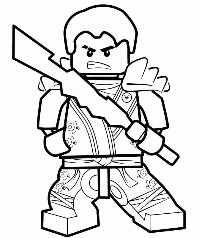 Ninjago Jay mit Schwert para colorir