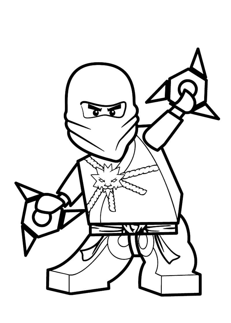 Ninjago mit zwei Shuriken para colorir