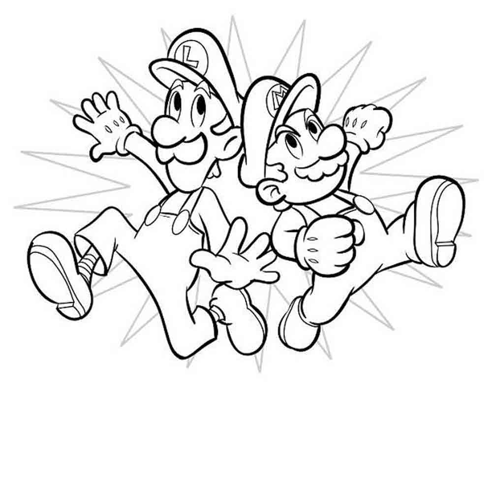 Bonito Luigi e Mario para colorir