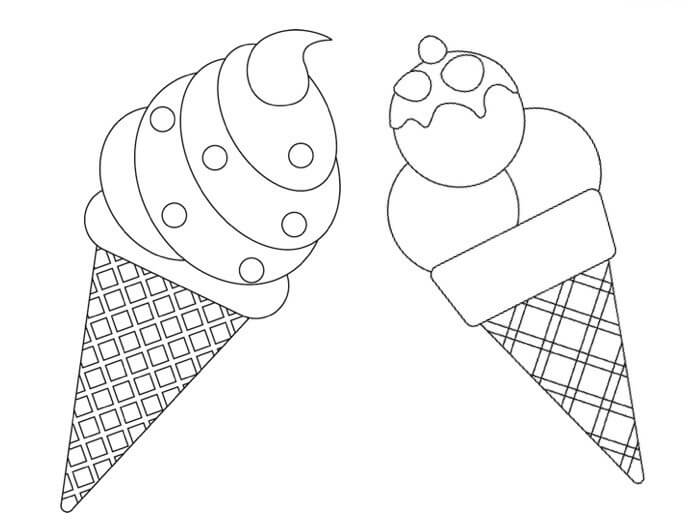 Desenhos de Dois Sorvetes para colorir