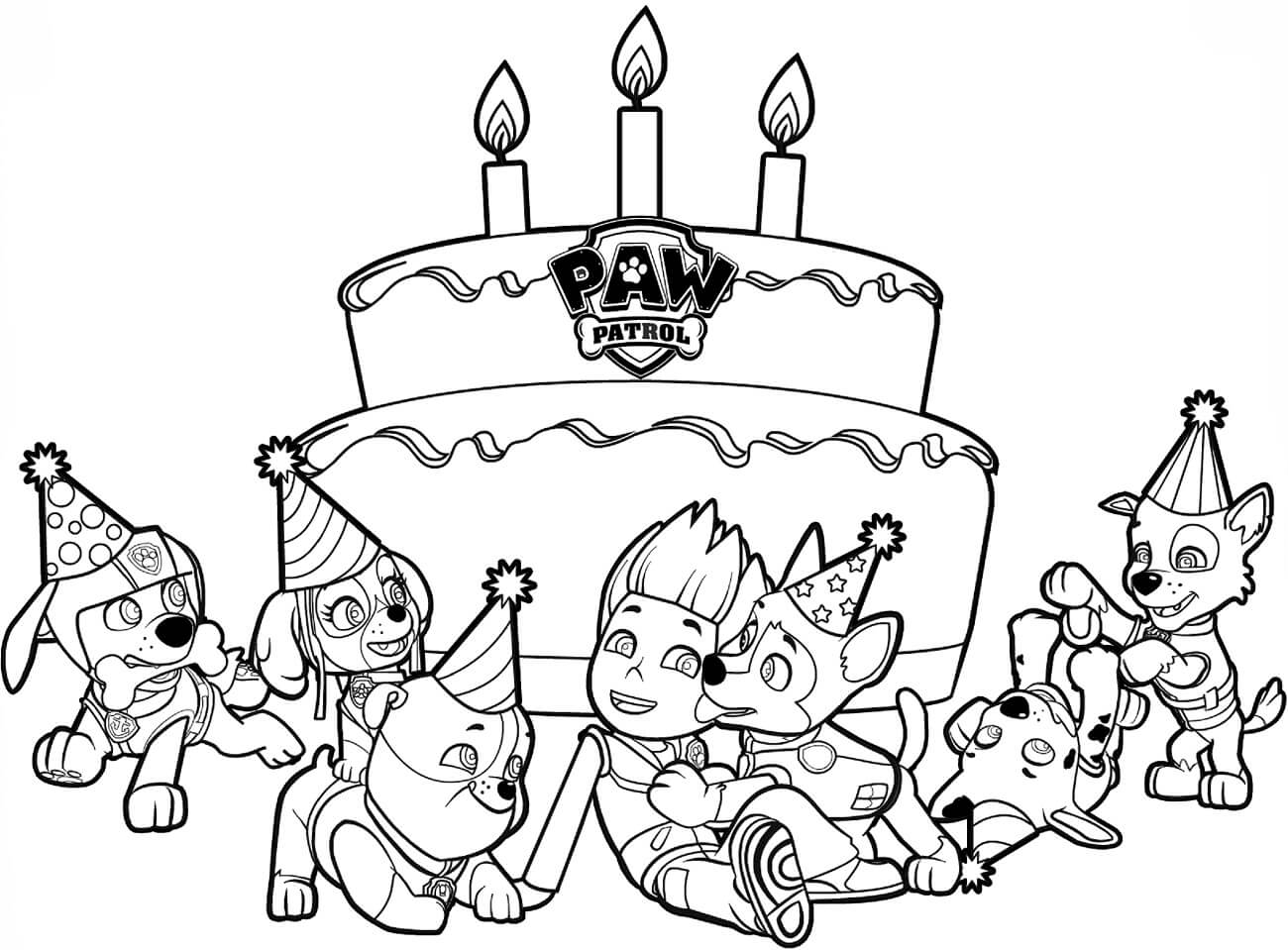 Desenhos de Feliz Aniversário para Ryder para colorir