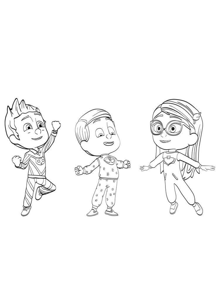 Greg, Amaya e Sacha para colorir