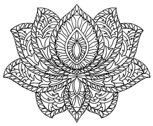 Lotus de Mandala Linda para colorir