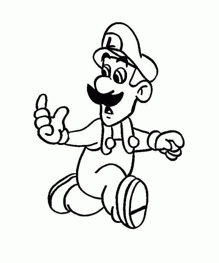 Luigi Correndo para colorir