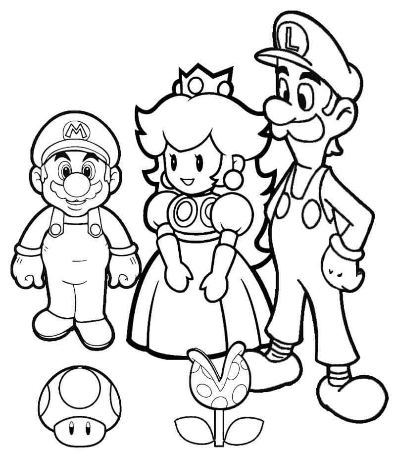 Luigi e amigos Simples para colorir
