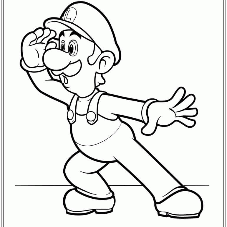Luigi Surpreendido para colorir
