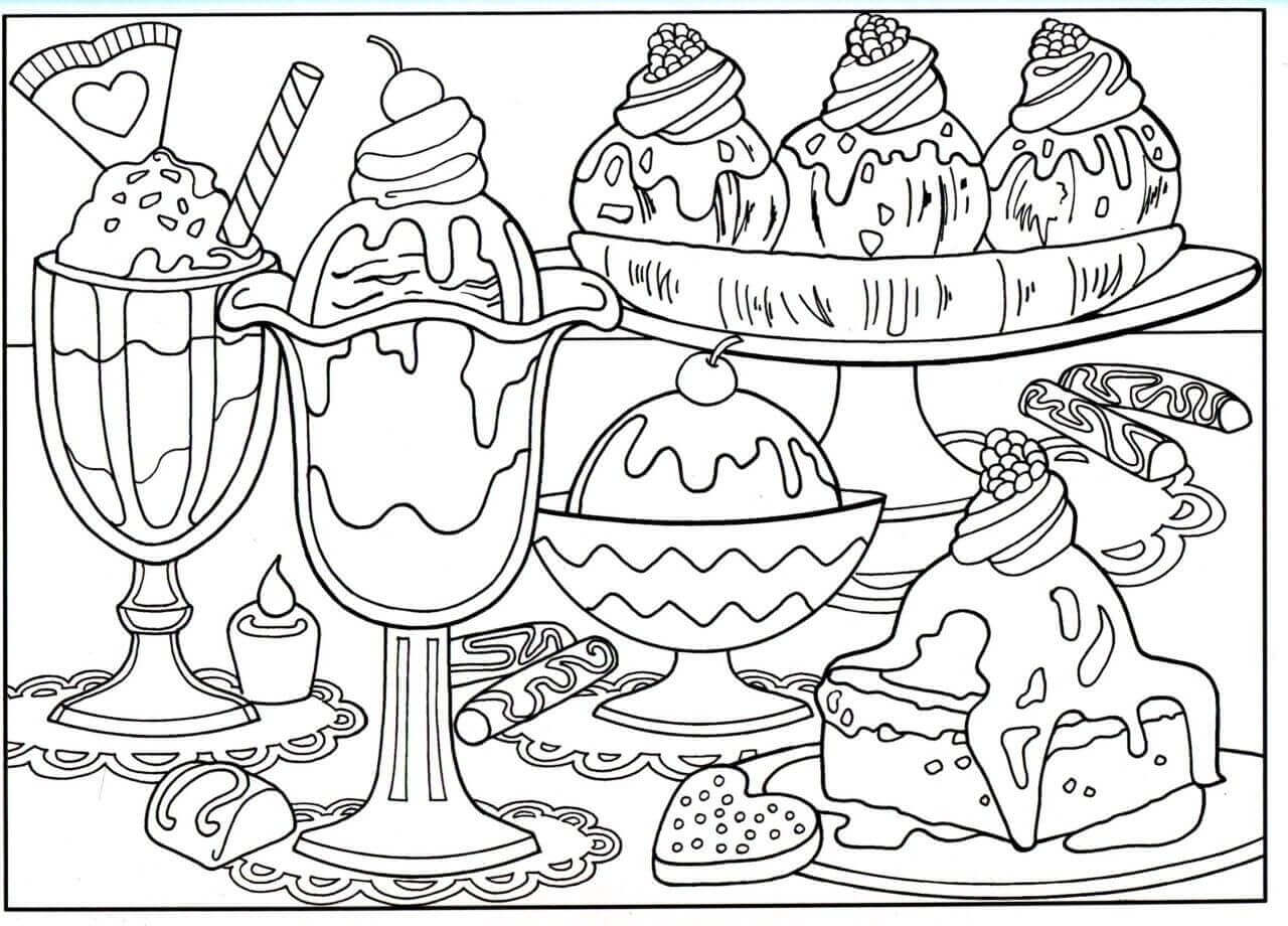 Desenhos de Mesa de Sorvete para colorir