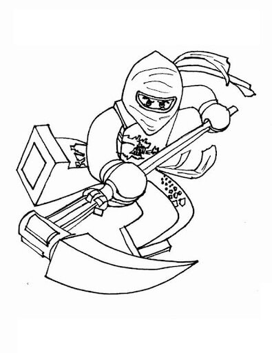 Desenhos de Ninjago Segurando o Martelo para colorir