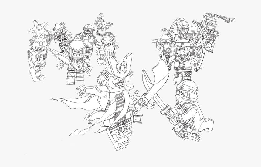 Desenhos de Ninjago vs Monstros para colorir