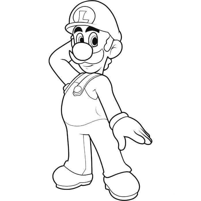 Sorrindo Luigi para colorir