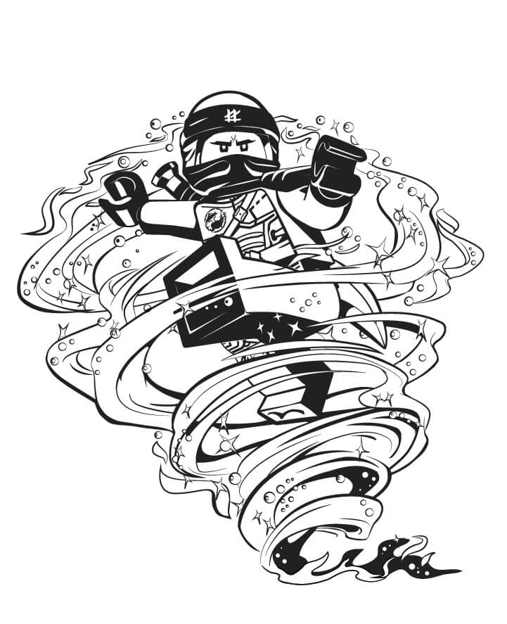Spinjitzu Kick of Energy Tornado de Lloyd para colorir