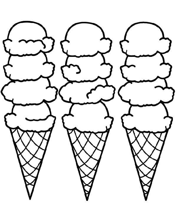 Desenhos de Três Tipos de Creme Longo para colorir