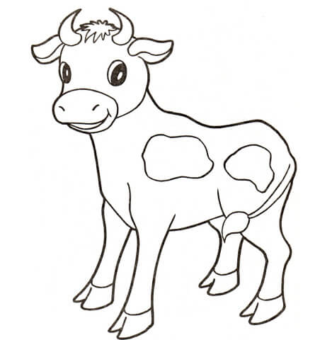 Desenhos de Vaca Básica do Bebê para colorir