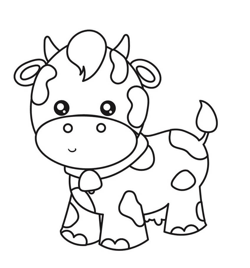 Desenhos de Vaca Bonito do Bebê para colorir