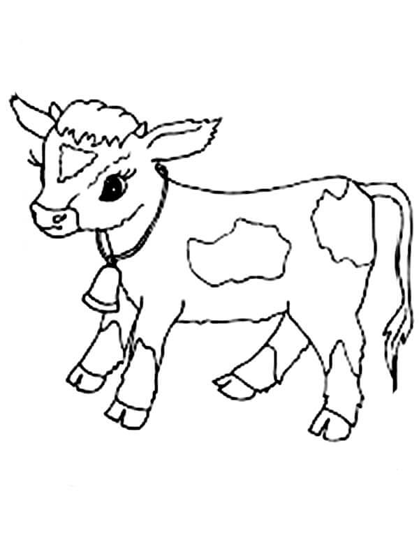 Vaca com Bell para colorir