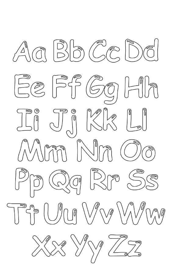 Desenhos de Alfabeto A a Z para colorir