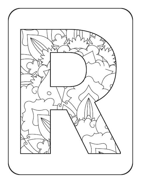 Desenhos de Alfabeto R para colorir