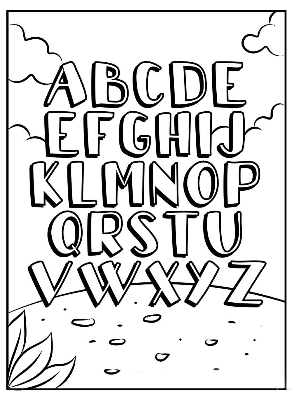 Desenhos de Bons alfabetos A a Z para colorir
