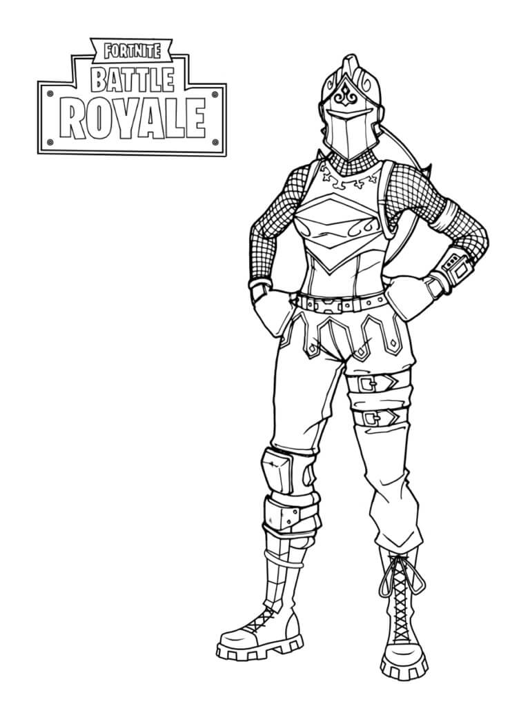 Cavaleiro Vermelho Fortnite Battle Royale para colorir