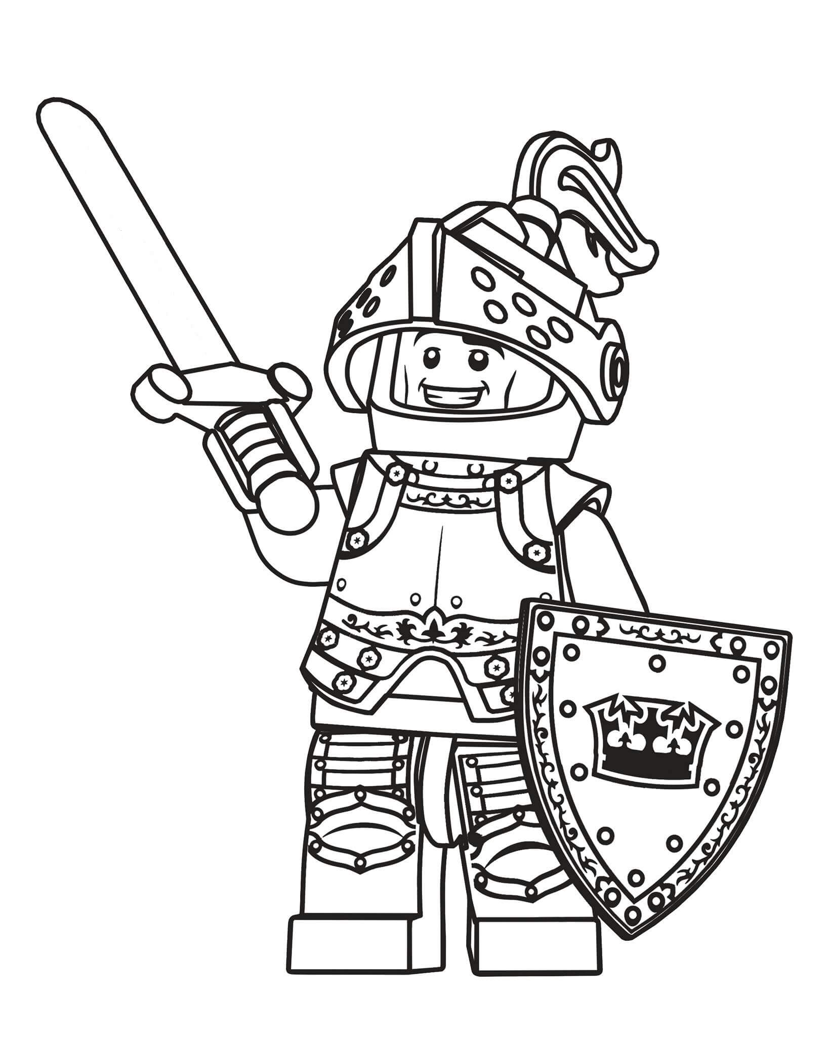 Desenhos de Cavaleiro de Lego Divertido para colorir