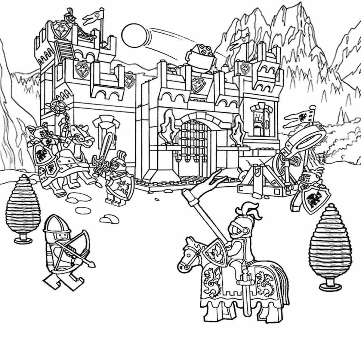 Cavaleiro do Reino Lego para colorir