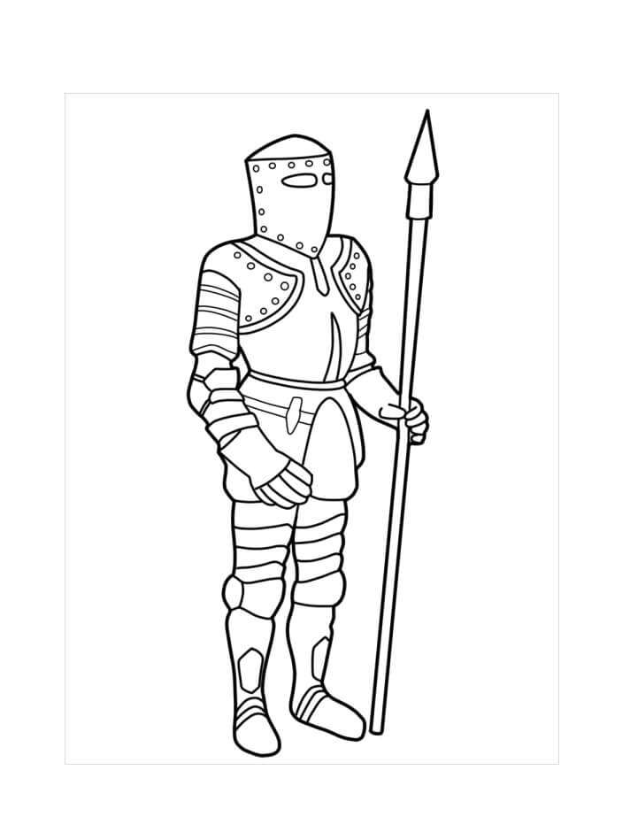 Desenhos de Cavaleiro legal Segurando uma Lança para colorir