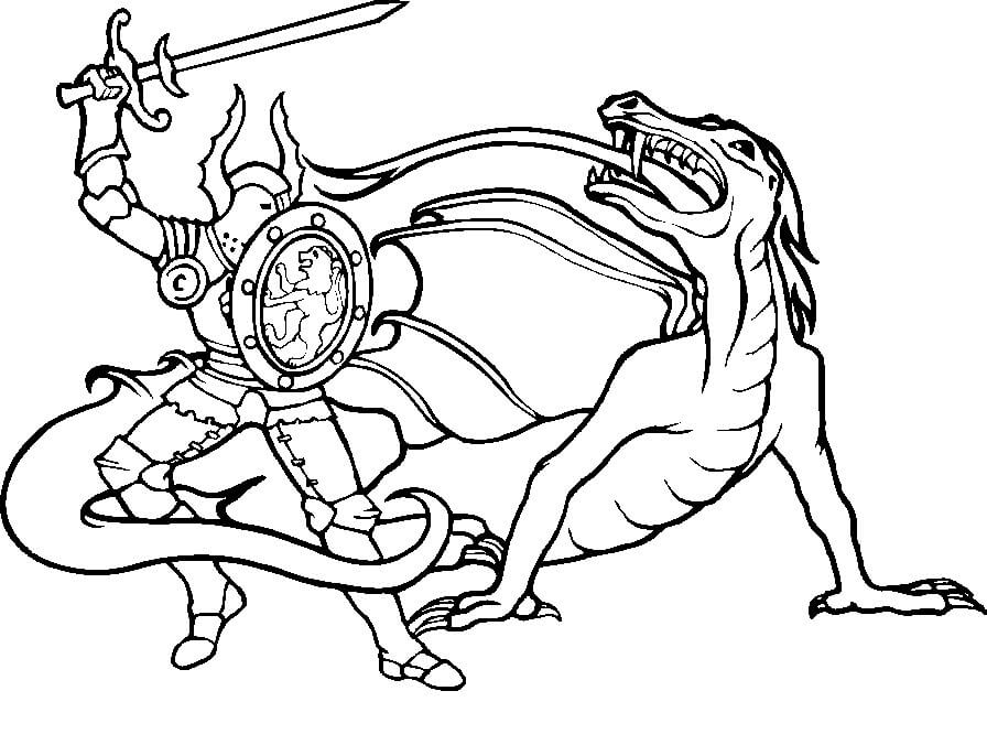 Desenhos de Cavaleiro vs Monstro para colorir