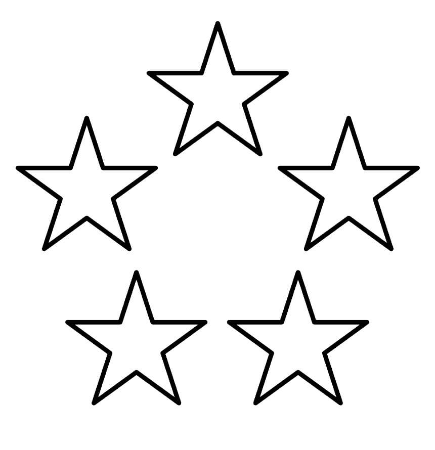 Desenhos de Cinco Estrelas para colorir