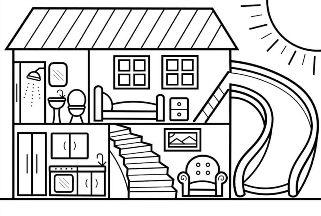 Desenhos de Cute House para colorir