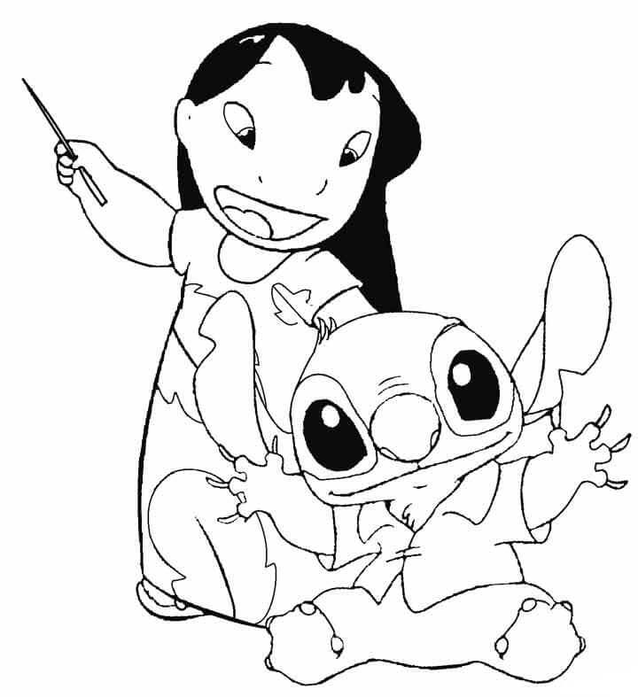 Desenhar Lilo com um ponteiro traz à tona o St. travesso para colorir