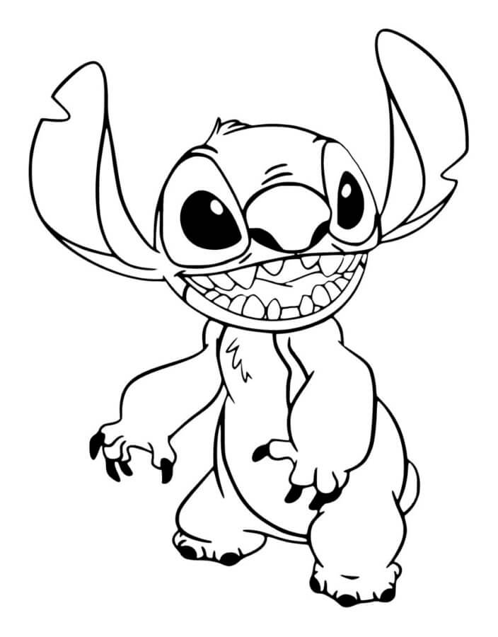 Desenhar Stitch sorriso para colorir