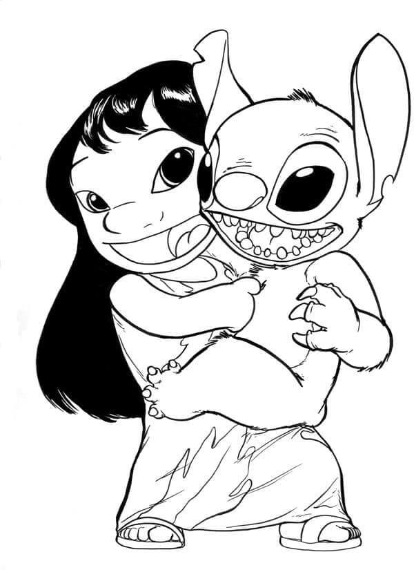 Desenhe Lilo Tickles Stitch para colorir